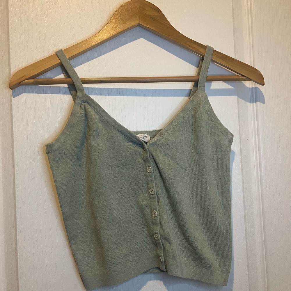 Brandy Melville John Galt Green Cotton Tank – One Size